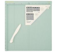 Vaessen Creative 2137-050 Easy Scoring Board cm in Mint Green with Bone Folder and Guide for Card Making and Paper Crafts, 30,5 x 30,5 cm