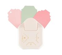 Vaessen Creative 3-in-1 Corner Punch Vintage Label-Card Making and Crafting Supplies-Cutter for Paper, Invitations and Scrapbooking, White-Gold, 1,5 cm-2,3 cm-Ø 4 mm