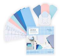 Vaessen Creative 3-in-1 Corner Punch and Label Block - 135 Labels in 3 Sizes and 9 Colours - Crafting and Card Making Supplies - Corner Cutter with Blank Cards for Gift Tags, Scrapbooks and Planners