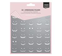 Vaessen Creative 3D Embossing Folder-Pumpkin Faces 5.9 x 5.9 (15 x 15 cm) Making Supplies for Journaling, Blank Cards and Envelopes-Scrapbook Accessories for Halloween and Autumn, 15 x 15cm