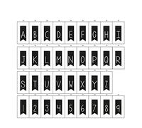 Vaessen Creative 89-Piece Alphabet Flag Light Box Symbols, Black