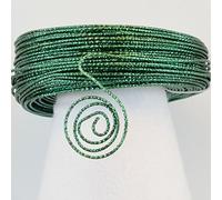 Vaessen Creative Aluminium Craft Wire Hammered 197 ft -60 m- x 0.08" -2 mm- Dark Green - Flexible Metallic Wire for Crafting, Flower Arranging, Jewellery Making and Modelling