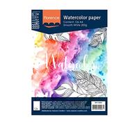 Vaessen Creative Aquarellpapier, A4, 200 g/m², 12 Blatt, Smooth 200gsm