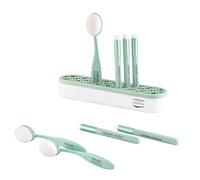 Vaessen Creative Blending Brushes for Crafts 8 pcs-with Holder-ø 0.3" and 1.1 x 1.6-for Ink and Paint-for Card Making, Scrapbooking, Journaling and Mixed Media, Mint, ø 8 mm / 2,7 x 4 cm