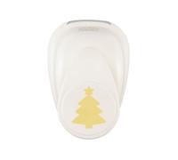 Vaessen Creative Christmas Tree with Star-0.9 x 0.75-Paper Punch for Crafting, Card Making and Scrapbooking, White-Gold, 2,3 x 1,9 cm