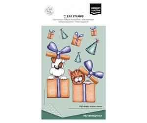 Vaessen Creative Clear 10 Pcs-Dog, Cat, Party Scrapbooking, Stamping and Card Making Supplies for Crafting & Birthdays, Transparant, 14,8 x 10,5 cm