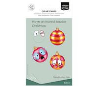 Vaessen Creative Clear 12 Pcs-Christmas Baubles-Scrapbooking, Card Making Supplies-Silicone Crafting-for Stamping Platform, A6