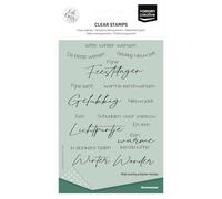 Vaessen Creative Clear 17 Pcs-Dutch Christmas Texts-Scrapbooking, Card Making Supplies-Silicone Crafting-for Stamping Platform, A6