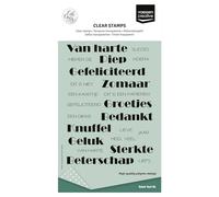 Vaessen Creative Clear 23 Pcs-Dutch Texts-Scrapbooking, Stamping and Card Making Supplies for Crafting & Birthdays, Transparant, 14,8 x 10,5 cm