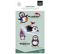 Vaessen Creative Clear Stamps 12pcs - Penguins & Christmas Texts