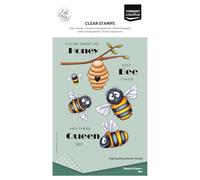 Vaessen Creative Clear Stamps 13 Pcs - Bee - Scrapbooking, Stamping and Card Making Supplies for Crafting, A6