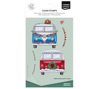 Vaessen Creative Clear Stamps 13pcs - Christmas Hippie Bus