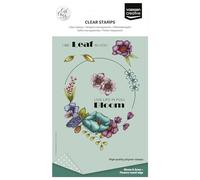 Vaessen Creative Clear Stamps 14 Pcs - Flowers Round Edge - Scrapbooking, Stamping and Card Making Supplies for Crafting