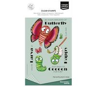 Vaessen Creative Clear Stamps 15 Pcs - Butterfly - Scrapbooking, Stamping and Card Making Supplies for Crafting