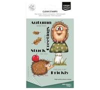 Vaessen Creative Clear Stamps 15 Pcs - Mushrooms & Hedgehogs - Scrapbooking, Stamping and Card Making Supplies for Crafting