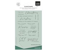 Vaessen Creative Clear Stamps 20 Pcs - English Christmas Texts - Scrapbooking, Stamping and Card Making Supplies - Silicone Stamps for Crafting - for Stamping Platform