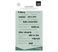 Vaessen Creative Clear Stamps 27 Pcs - Text Bloom & Zoom - Scrapbooking, Stamping and Card Making Supplies for Crafting