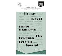 Vaessen Creative Clear Stamps 34 Pcs - English Texts - Scrapbooking, Stamping and Card Making Supplies for Crafting & Birthdays