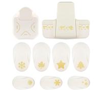 Vaessen Creative Craft Paper Punch - Christmas - 9 Pcs - Various Sizes - Circle Cutter for Crafting and Card Making - Leaf, Circle, Christmas Tree, Snowflakes, Stars