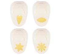 Vaessen Creative Craft Paper Punch - Flowers - 4 Pcs - Various Sizes - Circle Cutter for Crafting and Card Making - Heart, Petal, Flower, Daisy