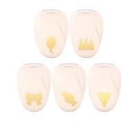 Vaessen Creative Craft Paper Punch - Party - 5 Pcs - Various Sizes - Circle Cutter for Crafting and Card Making - Bow, Little Cake, Candy, Balloon, Banner, Ivory