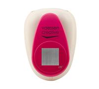 Vaessen Creative Craft Paper Punch, Square, 2.5 Inch, for DIY Projects, Scrapbooking, Card Making and More, Plastic Metal, White/Pink, 4,4 x 4,4 cm