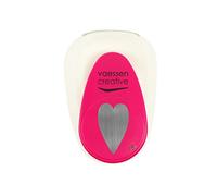 Vaessen Creative Craft Paper Punch - Heart - 3,7 x 2,2 cm - Circle Cutter for Crafting and Card Making, White/Pink