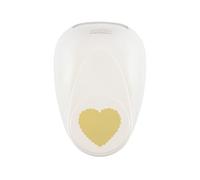 Vaessen Creative Craft Paper Punch - Scalloped Heart - 3,4 x 3,5 cm - Circle Cutter for Crafting and Card Making, White/Pink