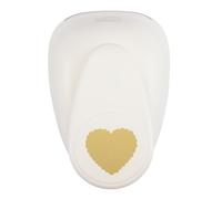 Vaessen Creative Craft Paper Punch - Scalloped Heart - 6,7 x 7 cm - Circle Cutter for Crafting and Card Making, White/Pink