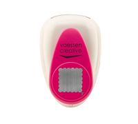 Vaessen Creative Craft Paper Punch - Scalloped Square - 3,8 x 3,8 cm - Circle Cutter for Crafting and Card Making, White/Pink
