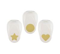 Vaessen Creative Craft Punch Set 3 Pcs - Circle, Heart, Star - for Paper Crafts, Card Making and Scrapbooking