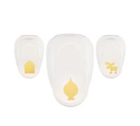 Vaessen Creative Craft Punch Set - Christmas 3 Pcs - for Paper Crafts, Card Making & Scrapbooking, White-Gold