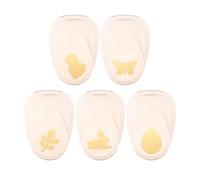 Vaessen Creative Craft Paper Punch - Easter - 5 Pcs - Various Sizes - Circle Cutter for Crafting and Card Making - Rabbit, Egg, Leaf, Little Chick, Butterfly