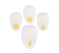 Vaessen Creative Craft Punch Set - Flower and Leaf 4 Pcs - for Paper Crafts, Card Making & Scrapbooking, White-Gold