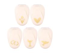 Vaessen Creative Craft Paper Punch - Wedding - 5 Pcs - Various Sizes - Circle Cutter for Crafting and Card Making - Heart, Pigeon, Glass, Wedding Rings, Tulip, Ivory