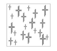 Vaessen Creative Craft Stencil, Holy Crosses, for Adding Colourful Patterns and Texture to Papercraft Projects, White, 15 x 15 cm