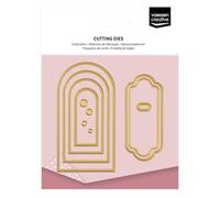 Vaessen Creative Cutting and Embossing Dies Set - Round Banners & Labels - 11 pcs of 0.8 x 2" to 2 x 3.7" - for Mini Machine - Card Making Supplies - for Scrapbooking and Paper Crafts