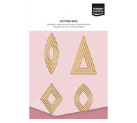 Vaessen Creative Cutting Dies Set-Basic Shapes 1-16 pcs of 0.6 x 1.5 to 2 x 2.9-for Mini Machine-Card Making Supplies-for Scrapbooking and Paper Crafts, Gold