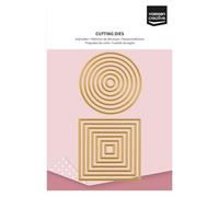 Vaessen Creative Cutting Dies Set-Circles & Squares-14 pcs of 0.4 x 0.4 to 2.8 x 2.8-for Mini Machine-Card Making Supplies-for Scrapbooking and Paper Crafts, Gold