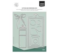 Vaessen Creative Cutting Dies Set - Labels - 13 Pcs of 0.8 x 0.8" to 3.5 x 7.5" - Birthday Card Making Supplies - for Scrapbooking and Paper Crafts