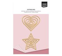Vaessen Creative Cutting Dies Set - Stars & Hearts - 10 pcs of 0.4 x 0.4" to 2.4 x 2.8" - for Mini Machine - Card Making Supplies - for Scrapbooking and Paper Crafts