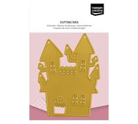 Vaessen Creative Cutting Haunted House-Shape 2.8 x 3.7-Card Making Supplies-Metal Craft Die for Scrapbooking, Halloween and Autumn, Gold, 7 x 9,5 cm