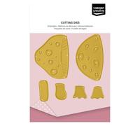Vaessen Creative Cutting Set Mushroom-6 Shape 0.67 x 0.71 to 1.6 x 2-Card Making Supplies-Metal Craft Dies for Scrapbooking, Halloween and Autumn, Gold, 7,7 x 8,1 cm