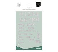 Vaessen Creative Cutting Set-Numbers & Christmas Wishes-29 Shape 0.3" to 1"-Card Making Supplies-Metal Dies for Scrapbooking and Paper Crafts, Silver, 11x15cm