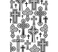 Vaessen Creative Embossing Folder Crosses 5.75 x 4.21 inches - Embossing Folder for Card Making, Scrapbooking, Journaling - Reusable - Precise Results - for Embossing and Die-Cutting Machines