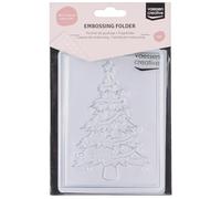 Vaessen Creative Embossing Folder Decorated Christmas Tree 5.75 x 4.21 inches - Embossing Folder for Card Making, Scrapbooking, Journaling - Reusable, for Embossing and Die-Cutting Machines