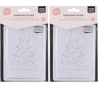 Vaessen Creative Embossing Folder Decorated Christmas Tree 5.75 x 4.21 inches - Embossing Folder for Card Making, Scrapbooking, Journaling - Reusable, for Embossing and Die-Cutting Machines