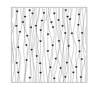 Vaessen Creative Embossing Folder, Hearts and Lines, for Adding Texture and Dimension to Papercraft Projects, 15 x 15 cm