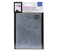 Vaessen Creative Embossing Folder, Santa Claus Flying Sleigh 5,7x4,25x0,19 inches, 1 Unit, for Christmas Cards, Holiday Decoration and Paper Crafts