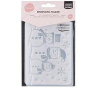 Vaessen Creative Embossing Folder Snowmen 5.75 x 4.21 inches - Embossing Folder for Card Making, Scrapbooking, Journaling - Reusable - Precise Results - for Embossing and Die-Cutting Machines